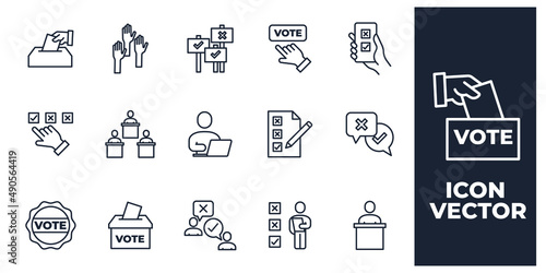 set of Voting elements symbol template for graphic and web design collection logo vector illustration