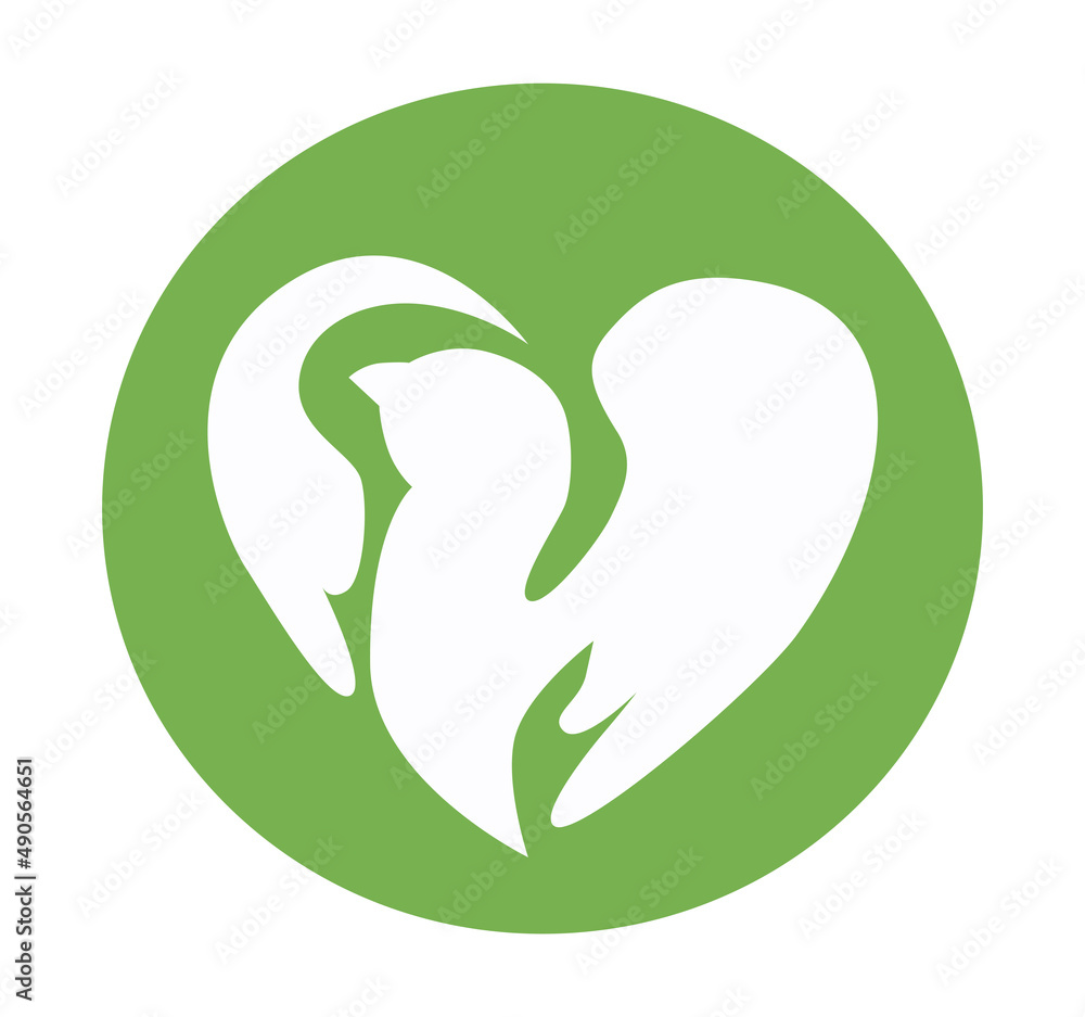 A dove of peace in the form of a heart. A symbol of peace in all hearts A dove of peace in the form of a heart. A symbol of peace in all hearts