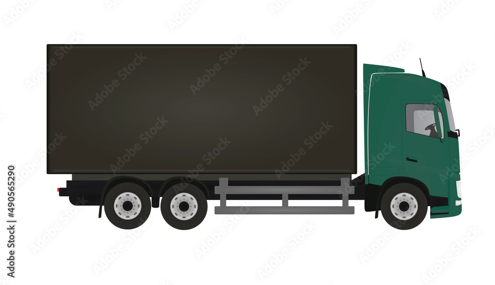 Green delivery truck. vector illustration Green delivery truck. vector illustration