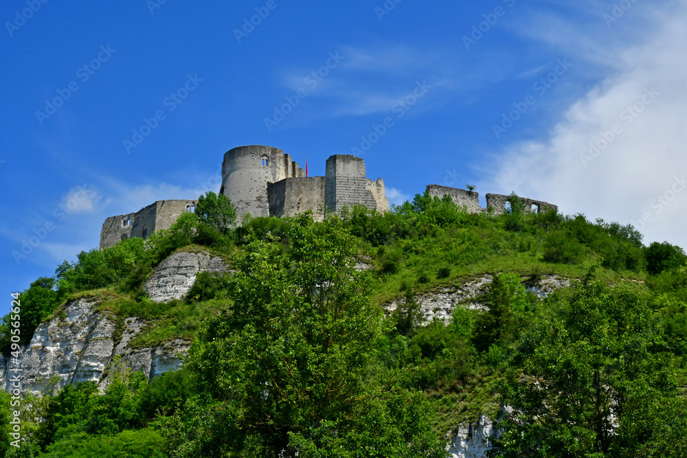 Les Andelys; France - june 24 2021 : Chateau Gaillard castle