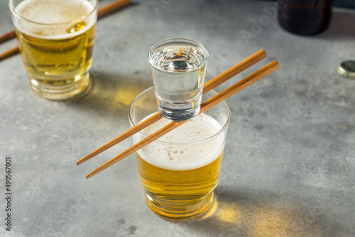 Boozy Refreshing Japanese Sake Bomb Cocktail photo