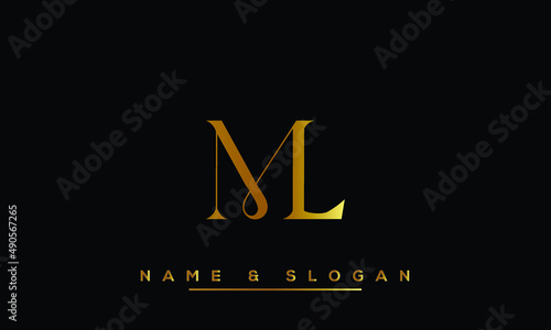 ML,  LM,  M,  L   Abstract  Letters  Logo  Monogram