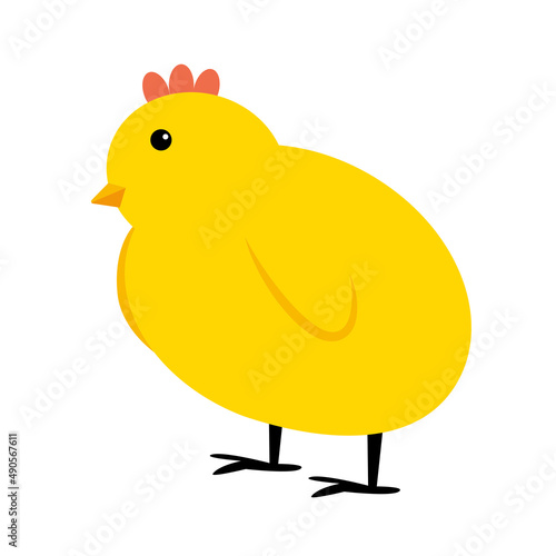 Little Yelllow Chicken simple icon. Illustration