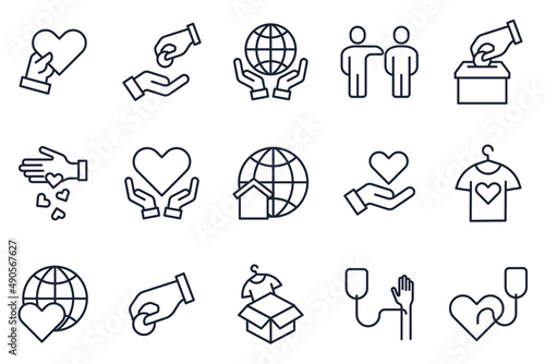 set of Donations and Charity elements symbol template for graphic and web design collection logo vector illustration