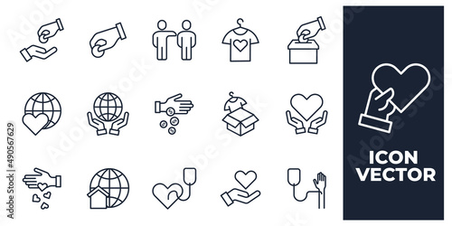 set of Donations and Charity elements symbol template for graphic and web design collection logo vector illustration