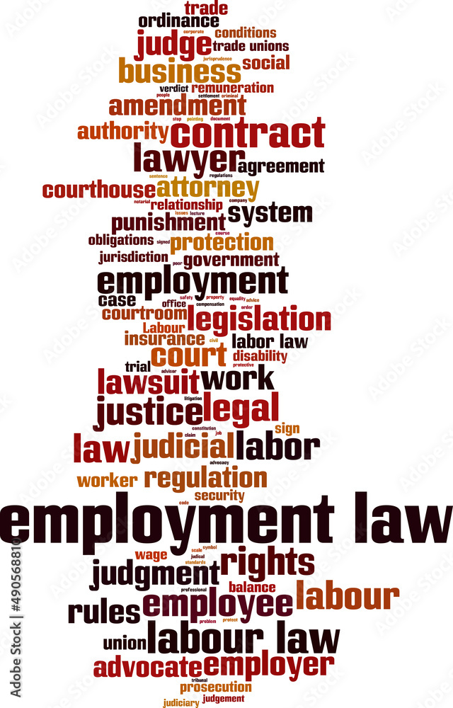 Obraz premium Employment law word cloud