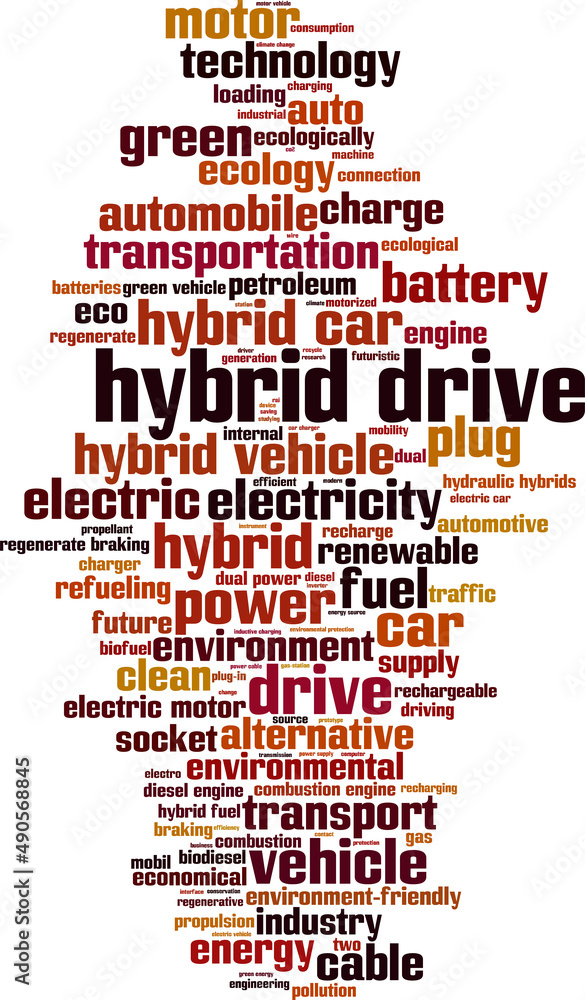 Obraz premium Hybrid drive word cloud