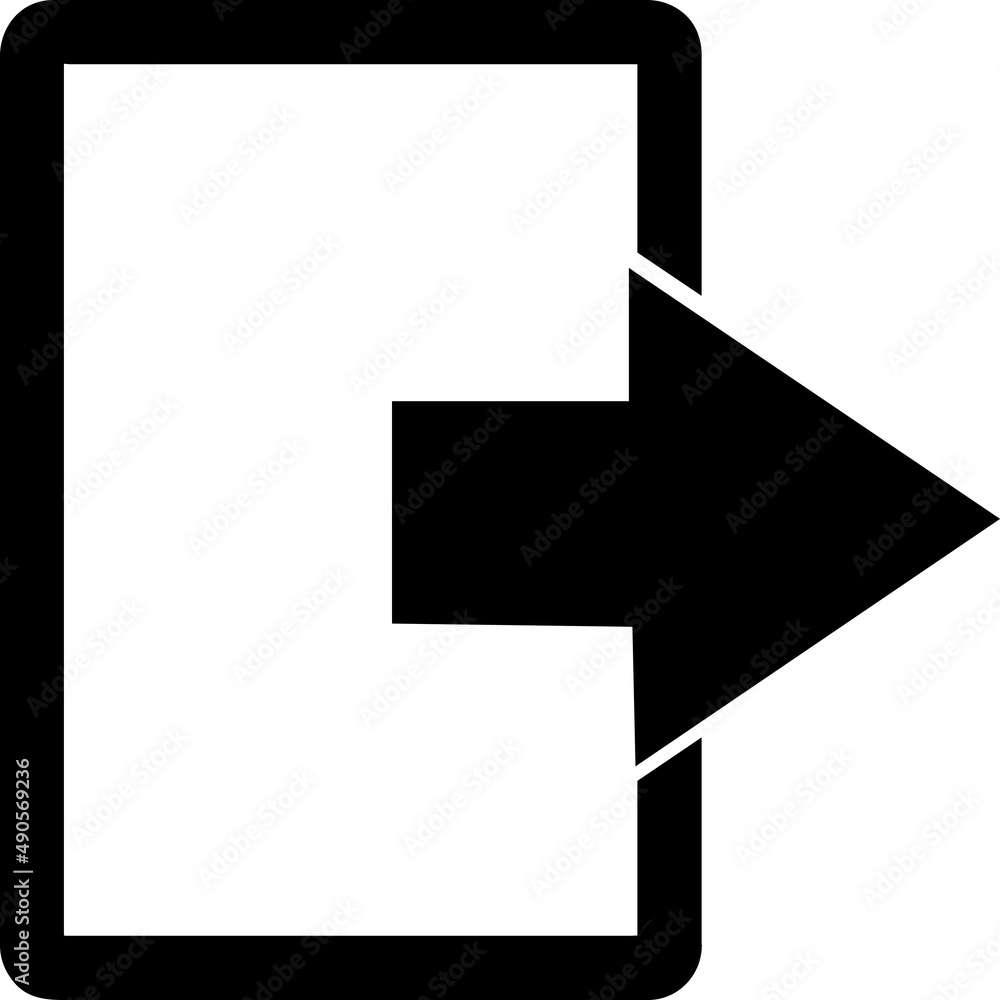 The exit icon. Logout and output, outlet, out symbol. Flat Vector The exit icon. Logout and output, outlet, out symbol. Flat Vector