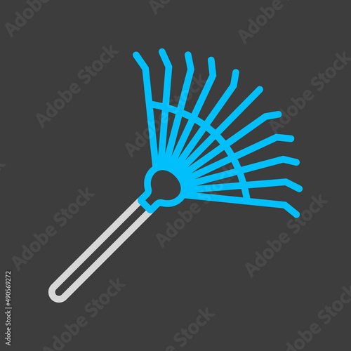 Rake for loosening ground and collecting leaves