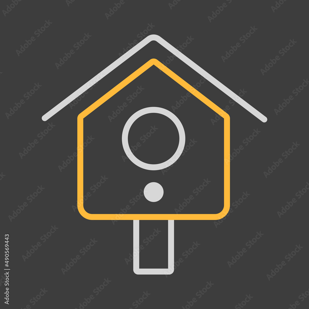 Wooden birdhouse, place for nest vector icon Wooden birdhouse, place for nest vector icon