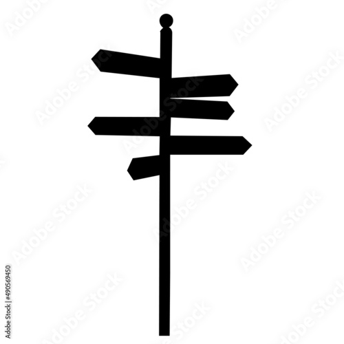 direction sign black silhouette isolated vector
