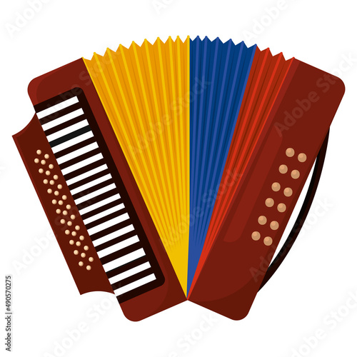 Isolated accordion musical instrument image Vector illustration