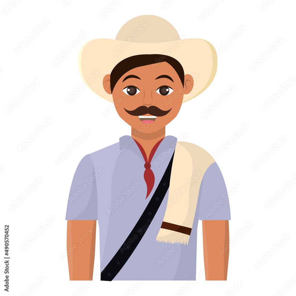 Isolated coffee farmer male image Vector illustration