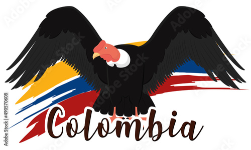 Wallpaper Mural Isolated Colombian condor animal Colombia Vector illustration Torontodigital.ca