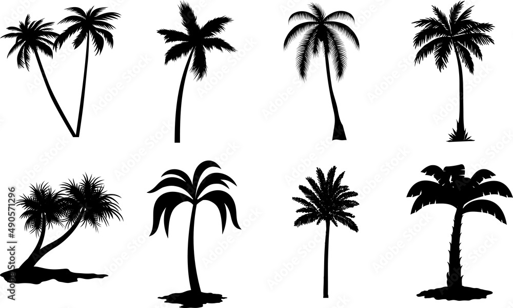 Palm Tree Illustrations Palm Tree SVG EPS PNG - obrazy, fototapety, plakaty 