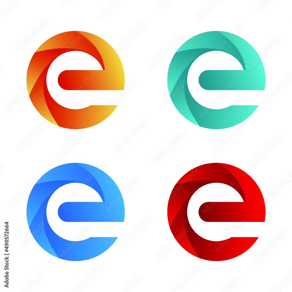 Gradient Letter E Logo Set. Alphabet E Icon. Gradient Letter E Logo Set. Alphabet E Icon.