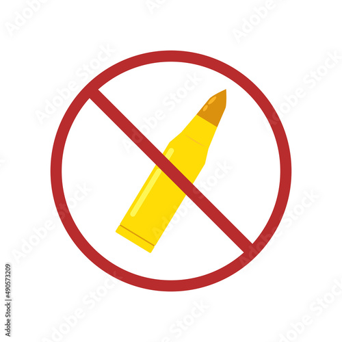 No Bullet sign. No Bullet vector. Not allow Bullet sign. Stop.