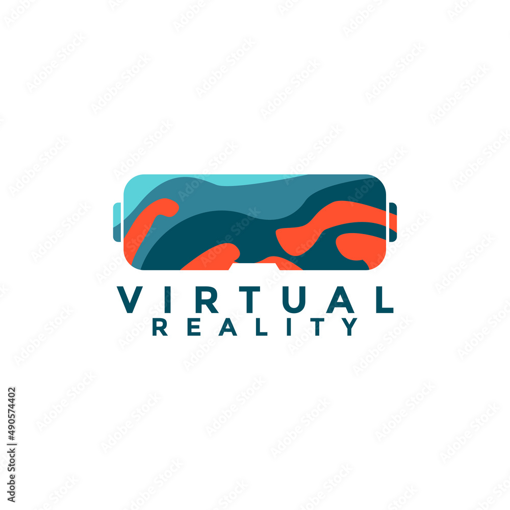 VR Virtual Reality logo Icon vector VR Virtual Reality logo Icon vector
