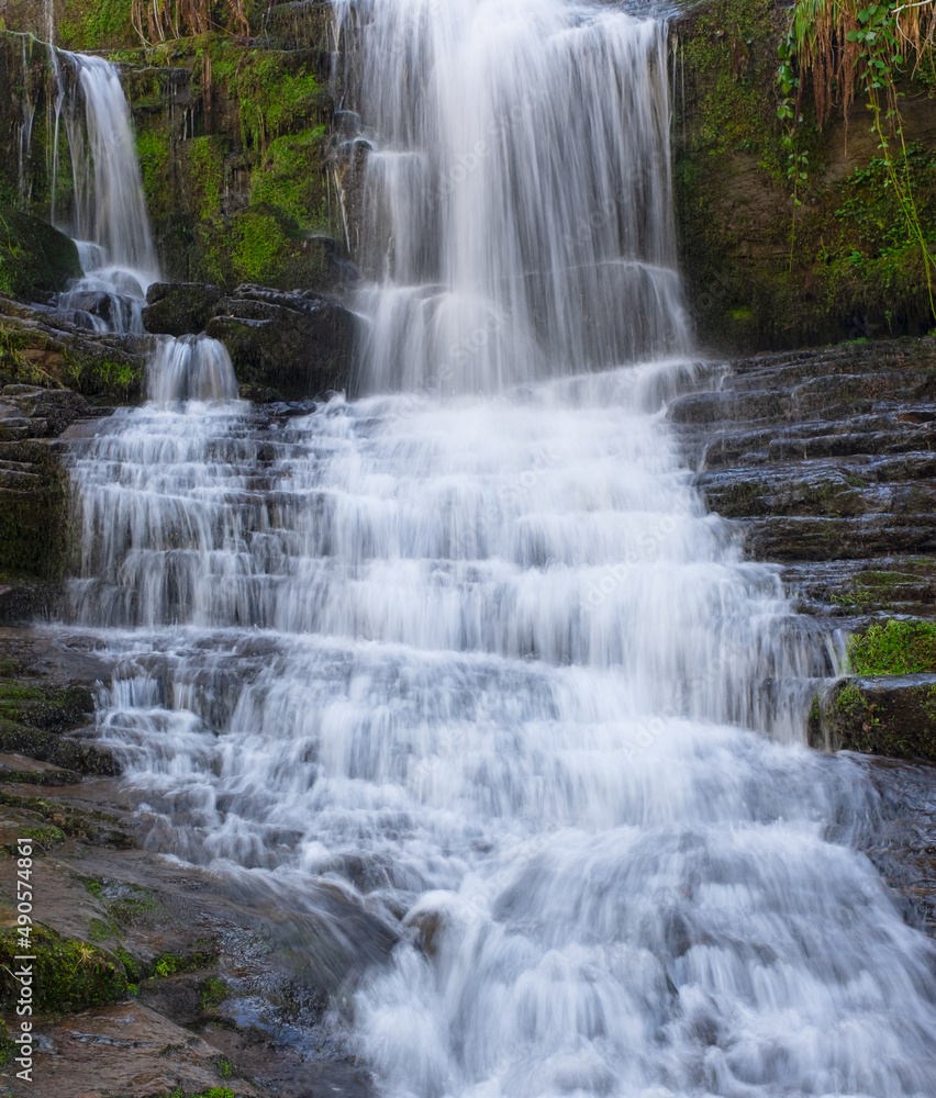 Waterfall in the Iruerrekaeta ravine, Arze valley, Navarre Pyrenees