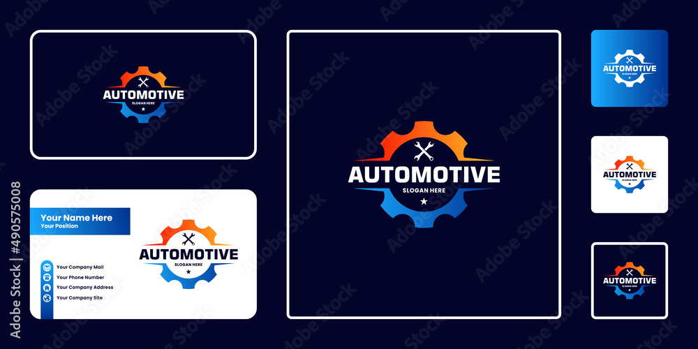 automotive logo design. modern auto car service, repair, modification logo vector