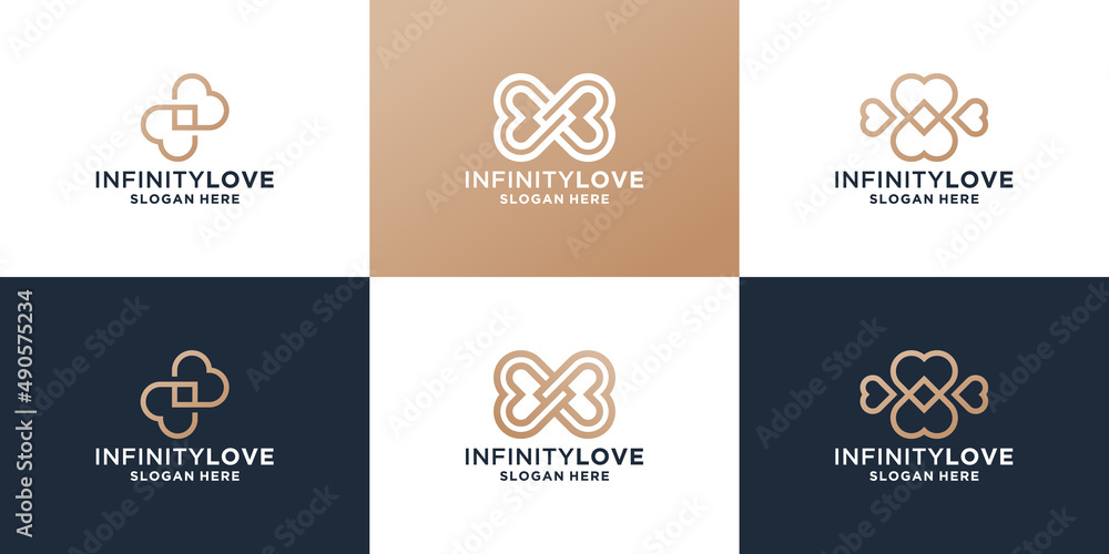 Naklejka premium collection of infinity love logo design for your company.