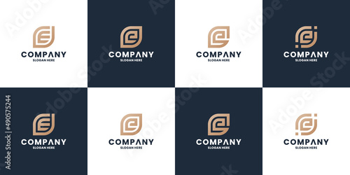 creative letter E logo design monogram. E monogram logo inspiration.
