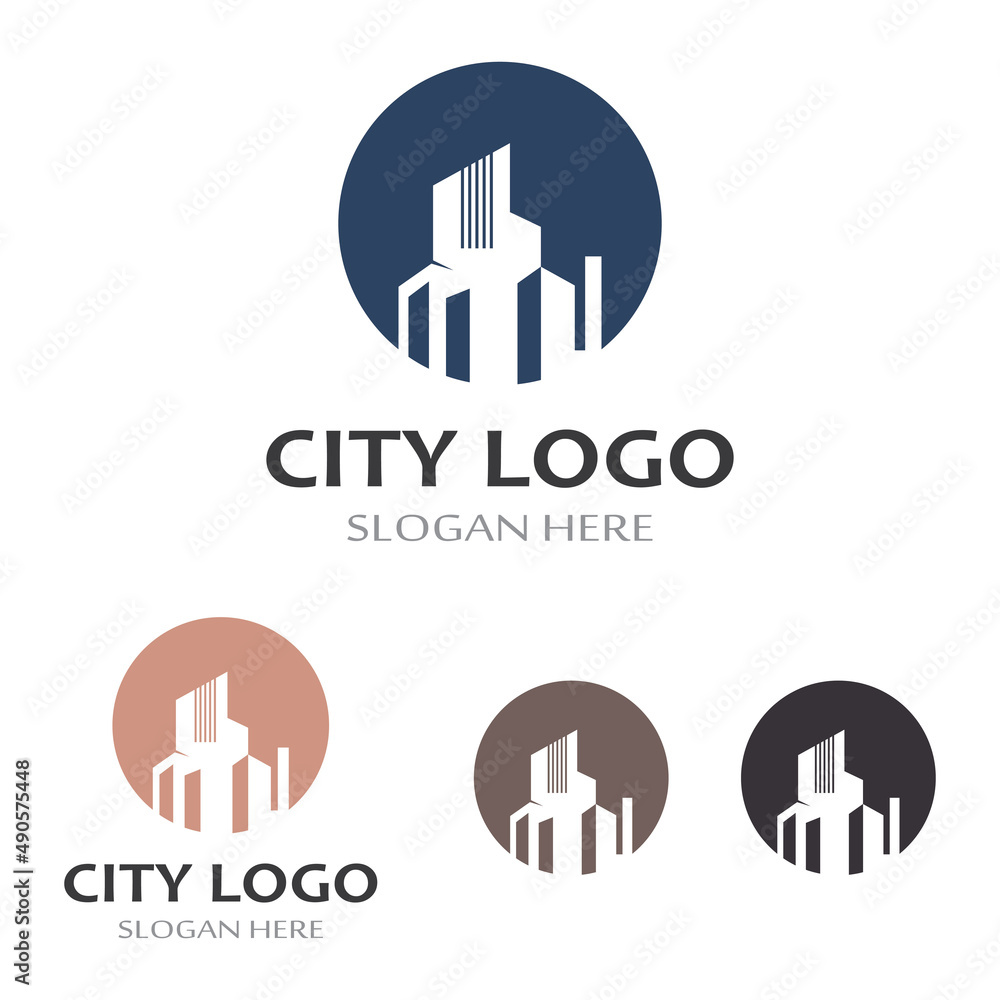city skyline, city silhouette, modern city and city center. With logo design concept, icon and symbol illustration template. city skyline, city silhouette, modern city and city center. With logo design concept, icon and symbol illustration template.
