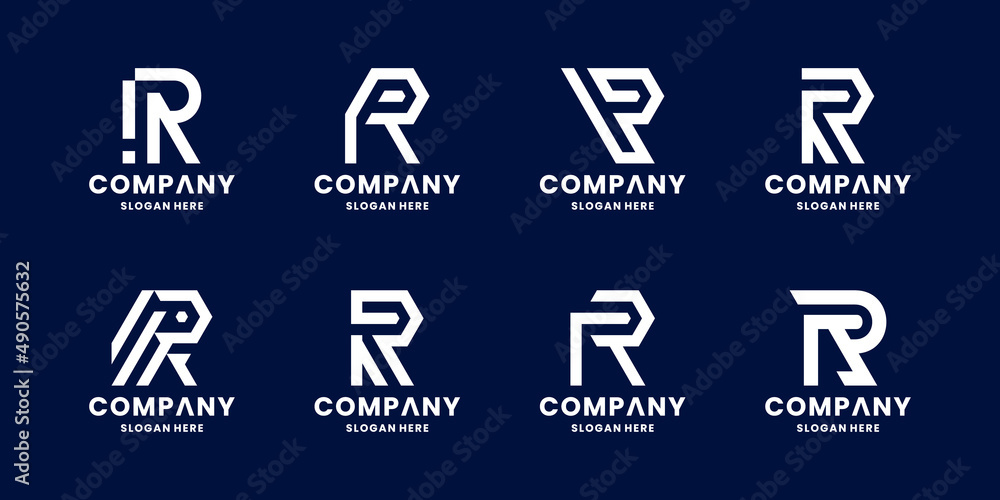 letter R monogram logo design collection for your business or company logo