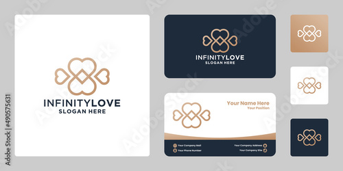creative infinity love logo design. love with infinity concept combine.