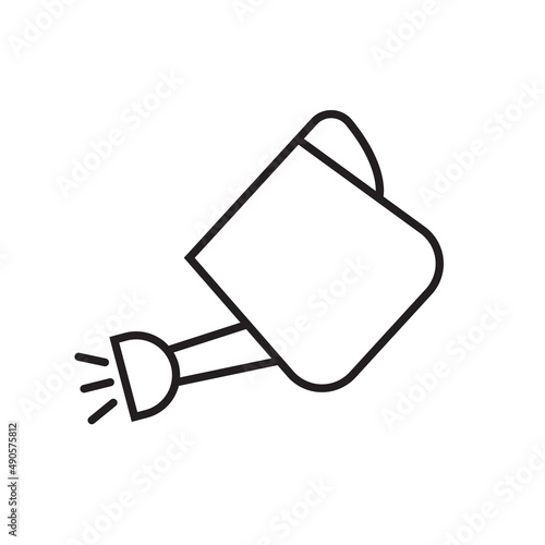 Water can, simple gardening icon in trendy line style isolated on white backg...