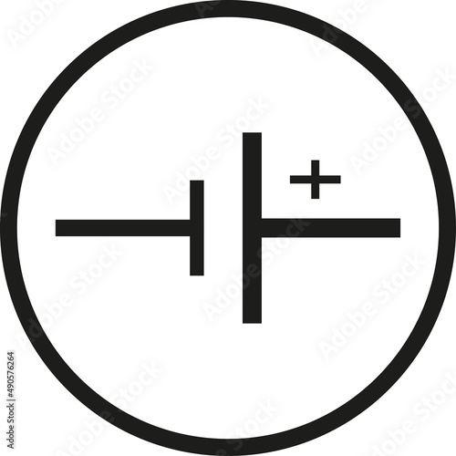 Dc voltage source sign. Electrical signs and symbols.