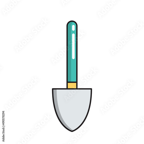 Shovel simple gardening icon in trendy line style isolated on white backgroun...