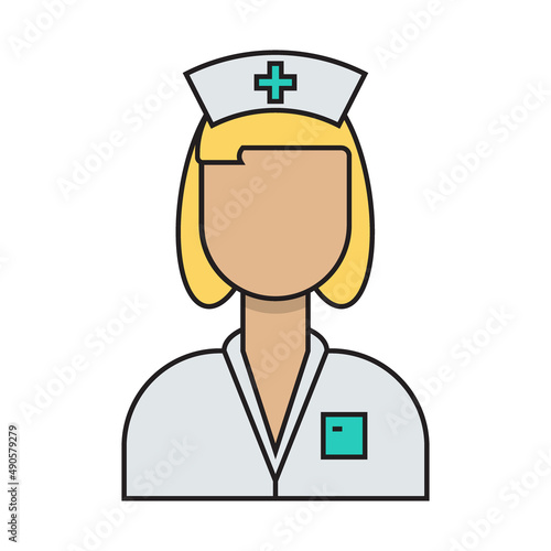 Doctor simple medicine icon in trendy line style isolated on white background...