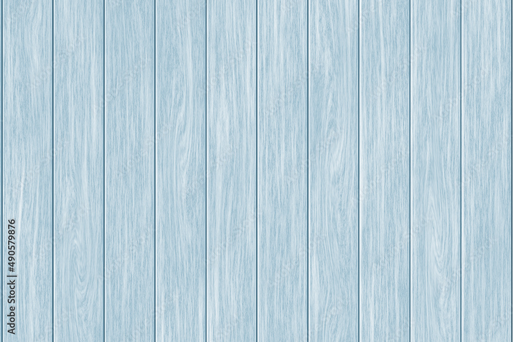 Light blue realistic wooden planks background. Decorative 3D illustration.