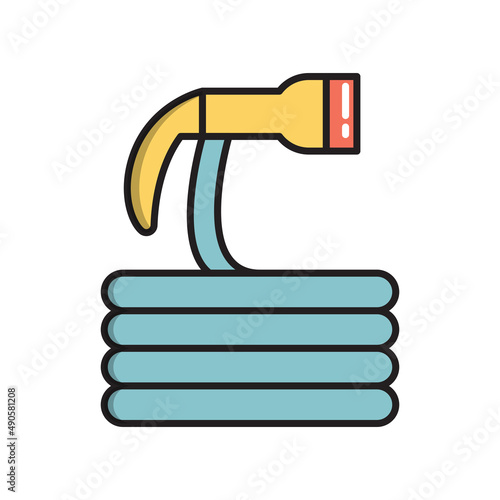 Garden watering hose, simple gardening icon in trendy line style isolated on ...