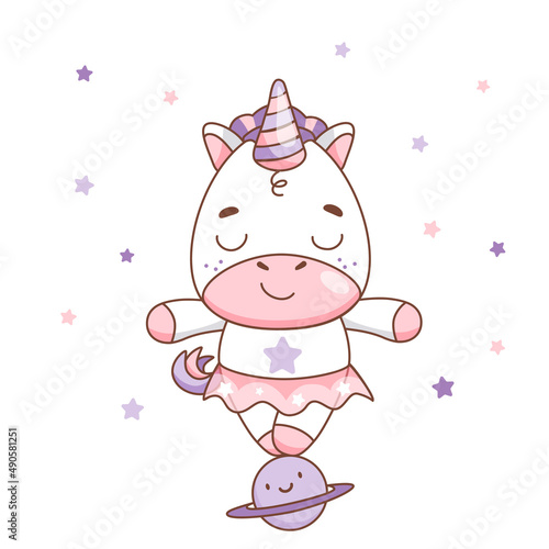 Cute baby unicorn dancing