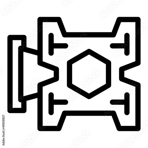 Vesa mount icon outline vector. Wall bracket. Control console