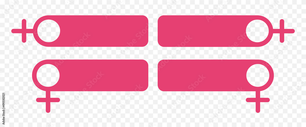 Female gender symbol frame set. Women's day, march 8. Female gender symbol frame set. Women's day, march 8.
