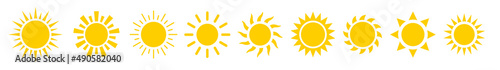 Yellow sun icon vector image