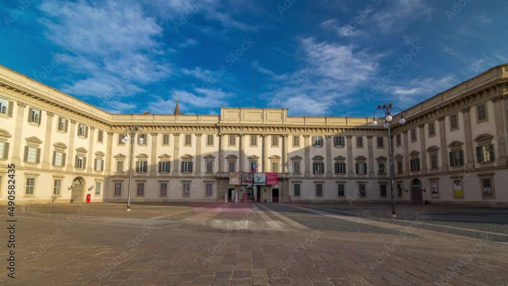 The Royal Palace of Milan timelapse hyperlapse. Milan, Italy The Royal Palace of Milan timelapse hyperlapse. Milan, Italy