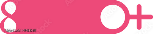 Women's day, March 8th female gender symbol design frame. 
