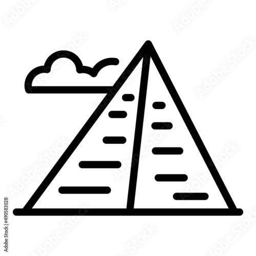 Cairo pyramid icon outline vector. Egypt desert. Sand sun