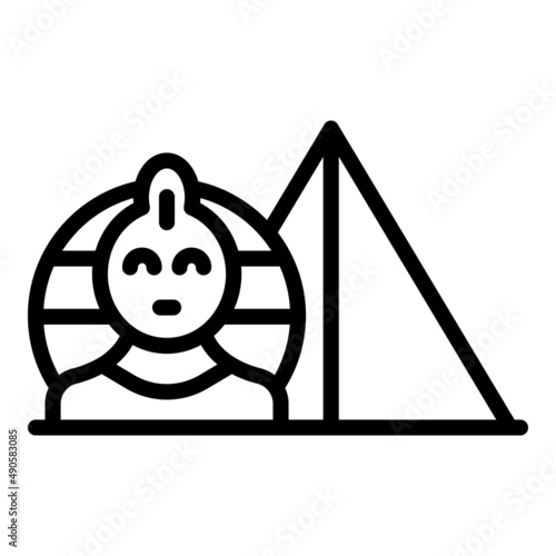 Pharaoh pyramid icon outline vector. Ancient egypt. Cairo desert