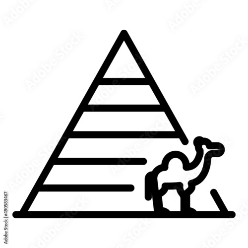 Sky desert pyramid icon outline vector. Cairo sand. Africa sun