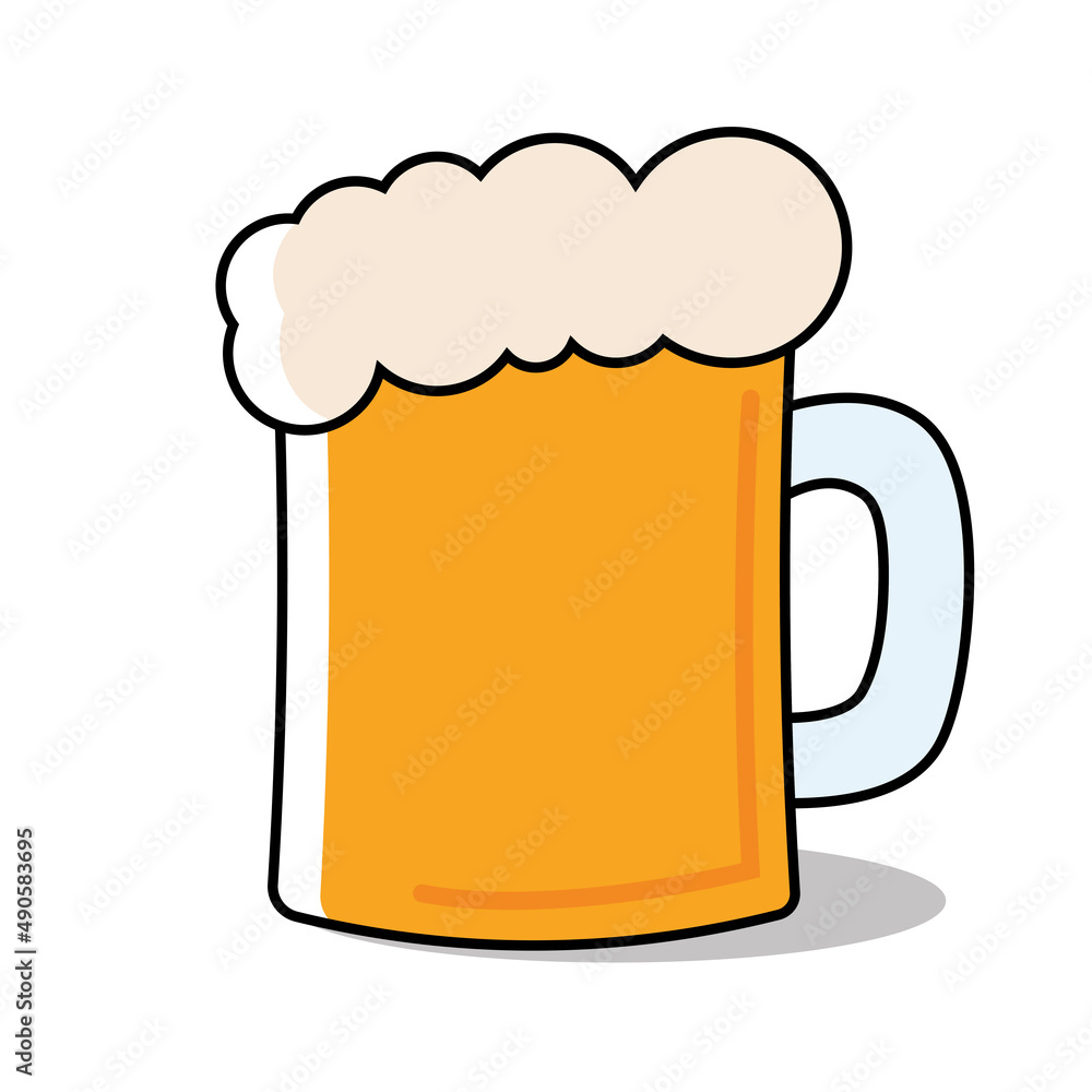 Isolated yellow beer mug with foam icon Vector illustration Isolated yellow beer mug with foam icon Vector illustration
