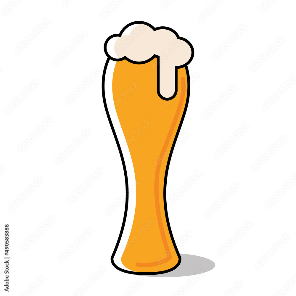 Isolated yellow beer glass with foam icon Vector illustration Isolated yellow beer glass with foam icon Vector illustration