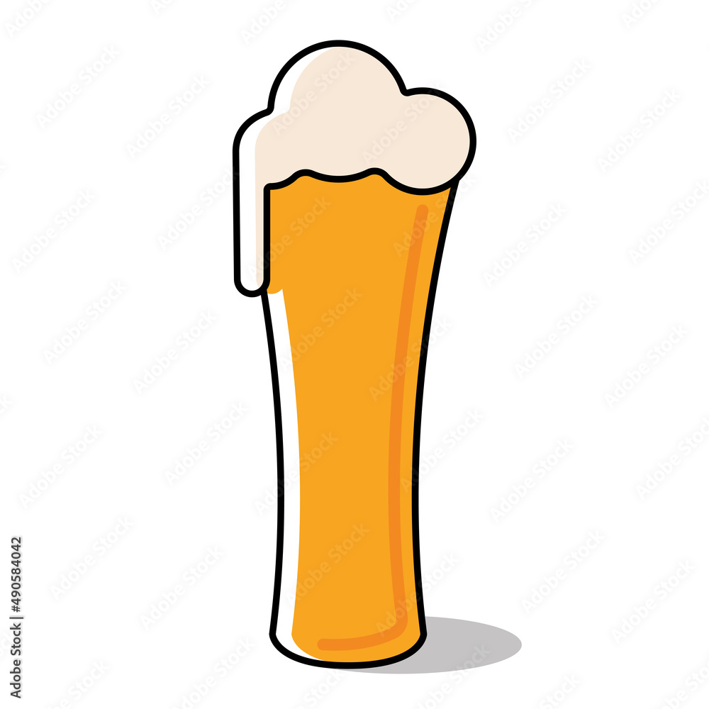 Isolated yellow beer glass with foam icon Vector illustration Isolated yellow beer glass with foam icon Vector illustration