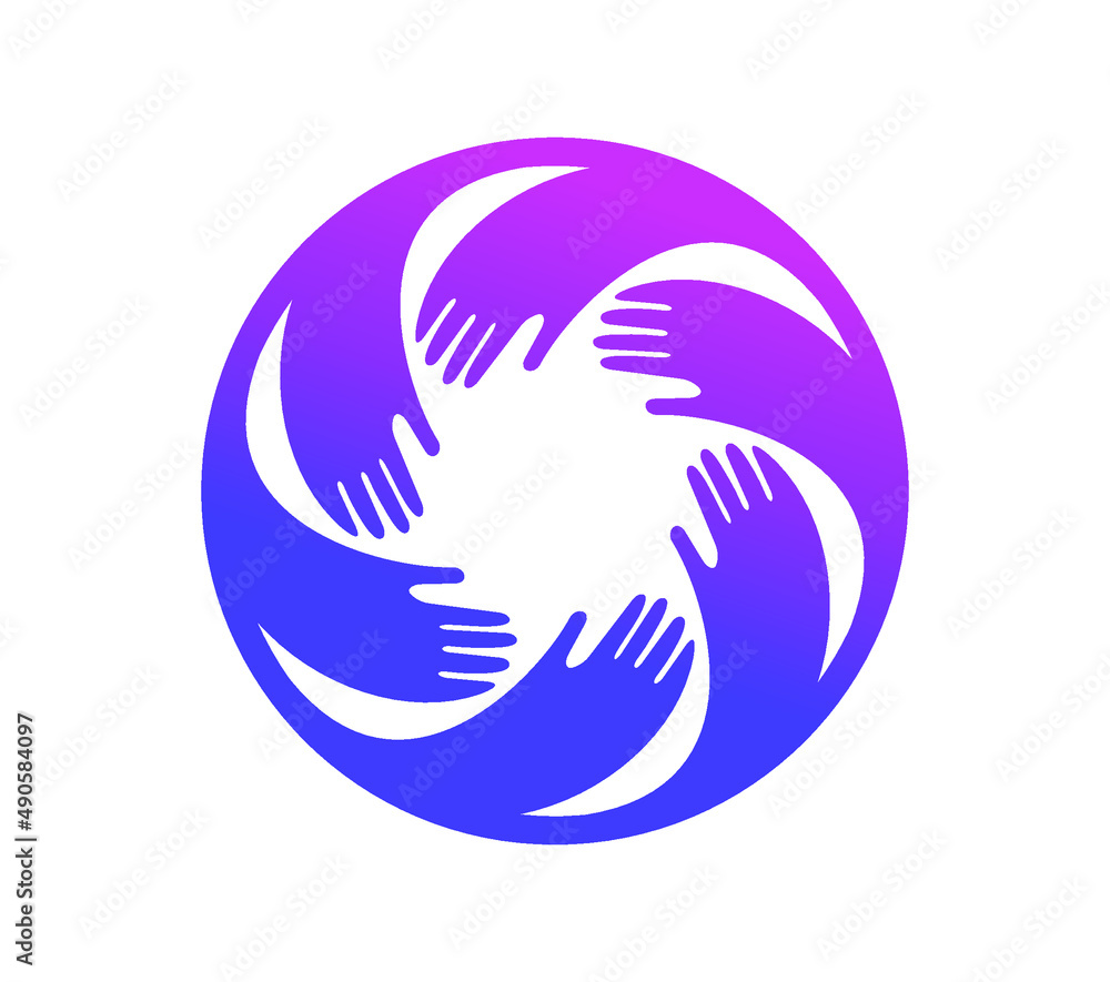 Obraz premium Circle Multicolor Diversity Hands Vector Sign
