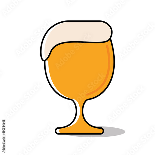 Isolated yellow beer glass with foam icon Vector illustration