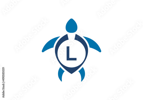 Initial L monogram alphabet with Turtle. turtle logo design vector template. Font emblem. Modern vector logo for business and company identity